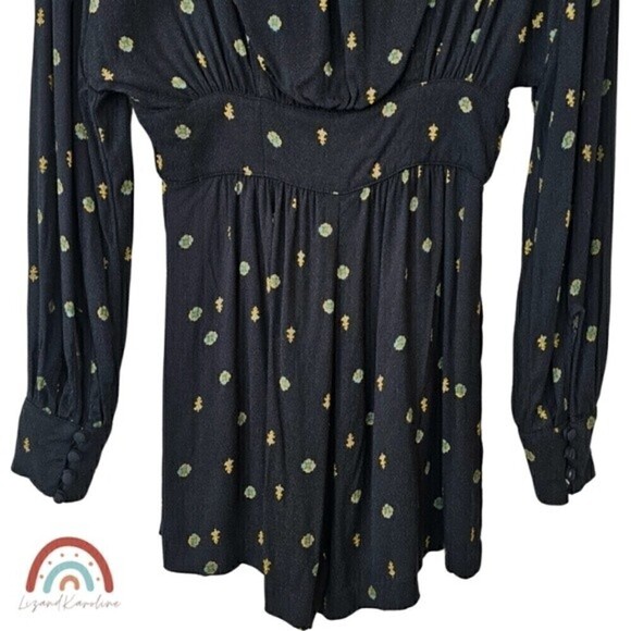 Free People Love Grows Geometric Playsuit Bohemian Floral Summer Jumpsuit - Picture 10 of 13